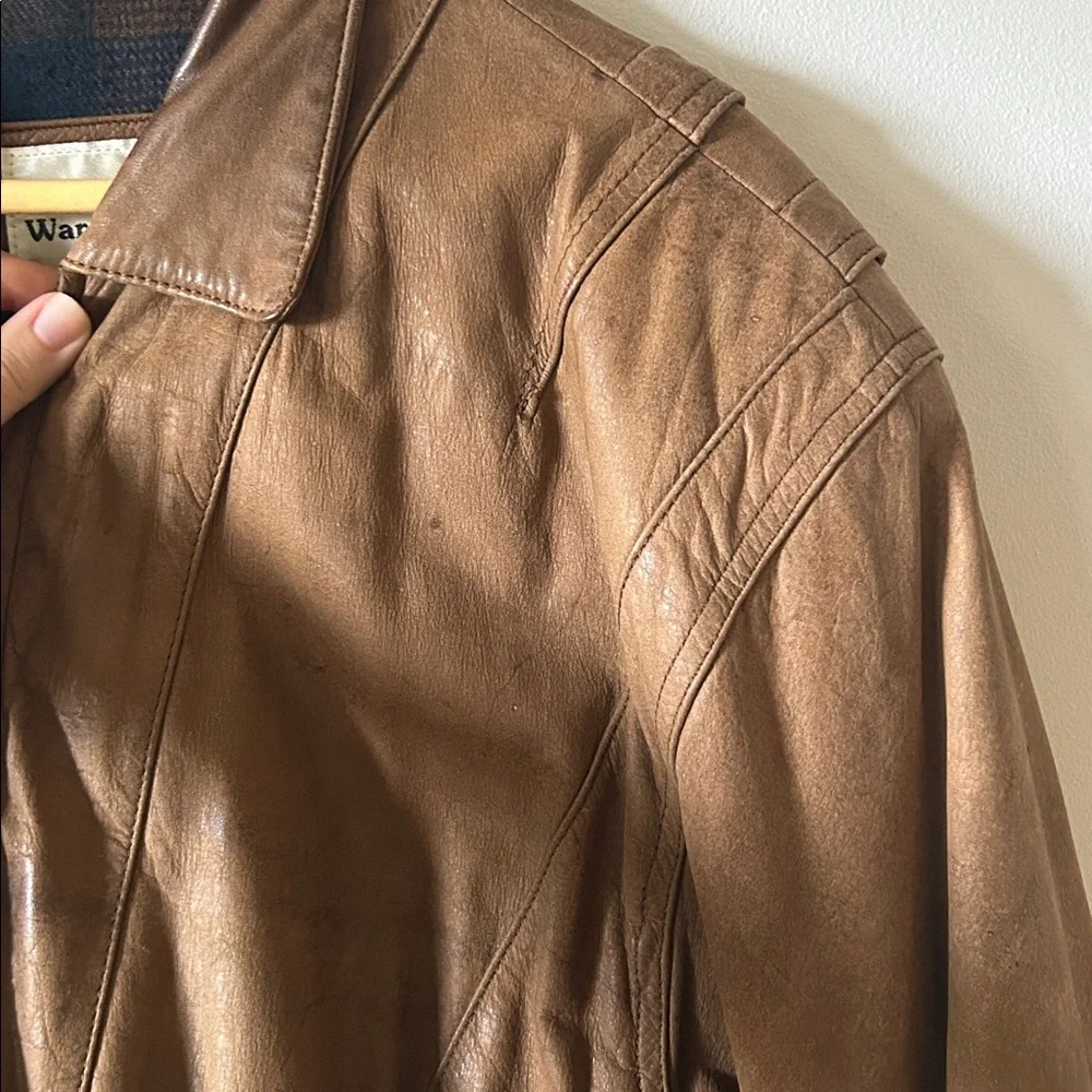 Vintage Leather Bomber Jacket Leather Warehouse XL Oversized